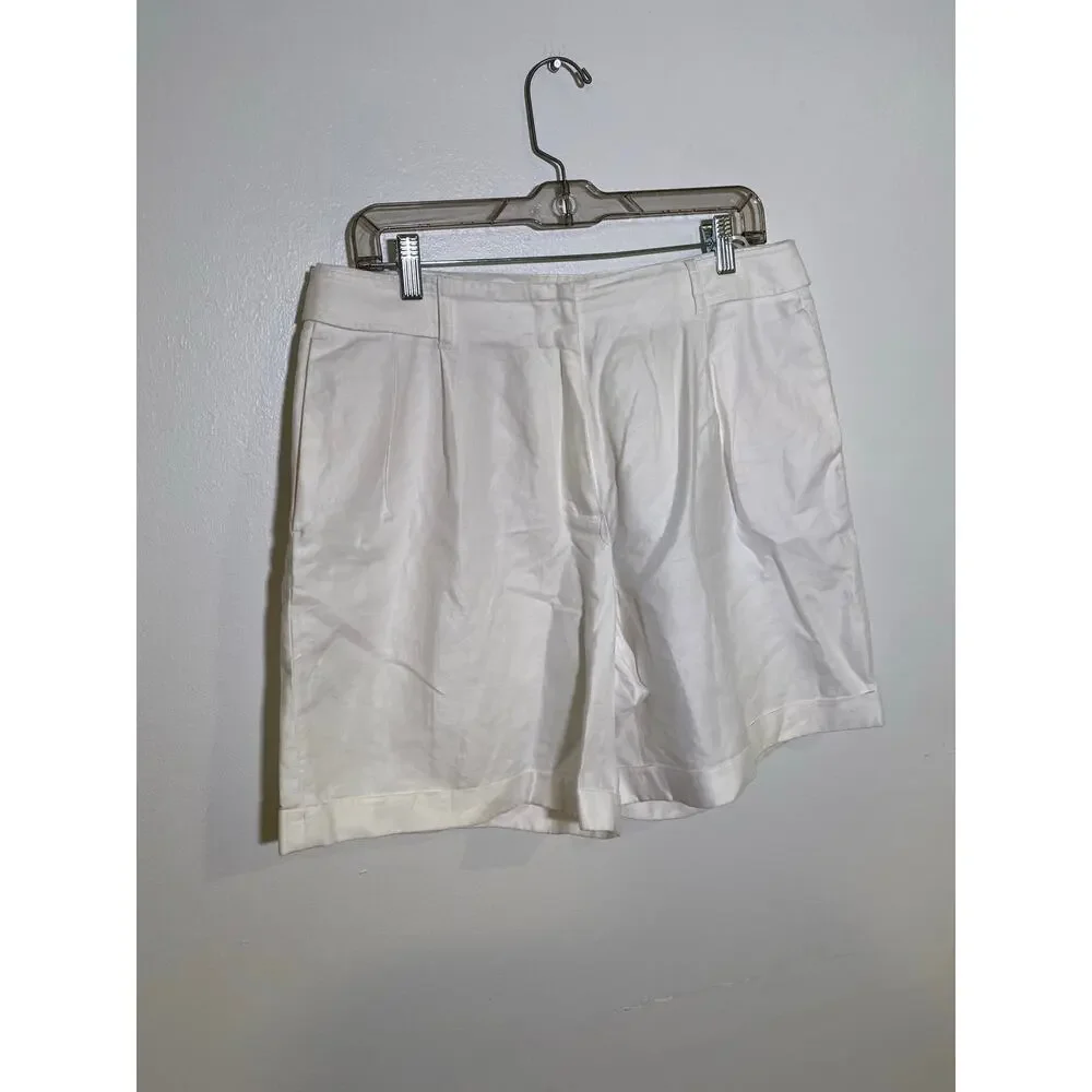J.Mclaughlin Ebba Linen-Blend White Short SZ 10 - Picture 2 of 8